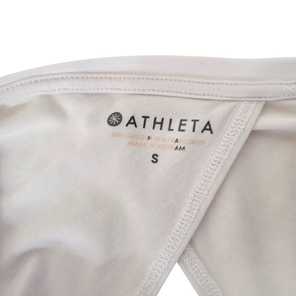 Athleta Women's Long Sleeve White Open Twist Back Top Size S - Picture 3 of 4